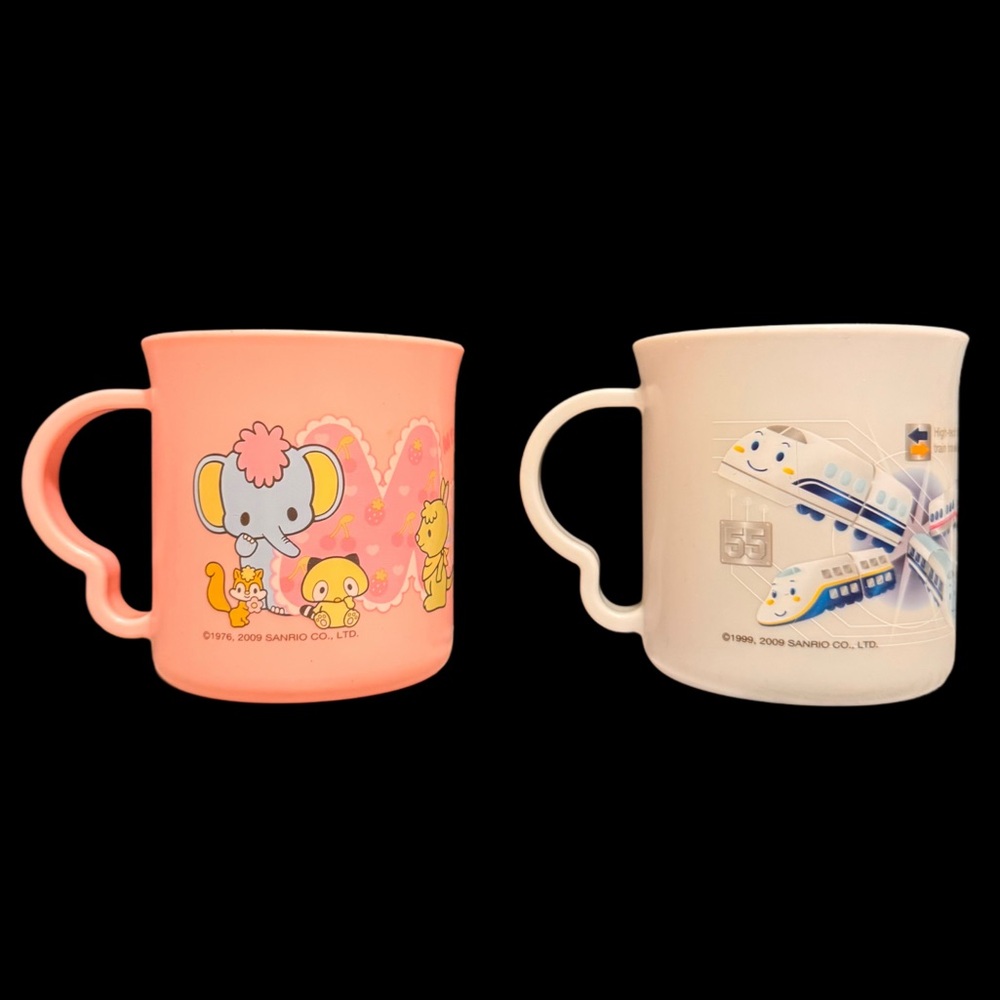 Sanrio My Melody & Shinkansen Melamine Children’s Cups With Handles Japan